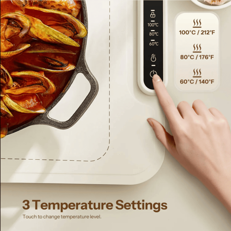 Electric Heating Plate Food Warmer for Kitchen and Dining Table - Image 3