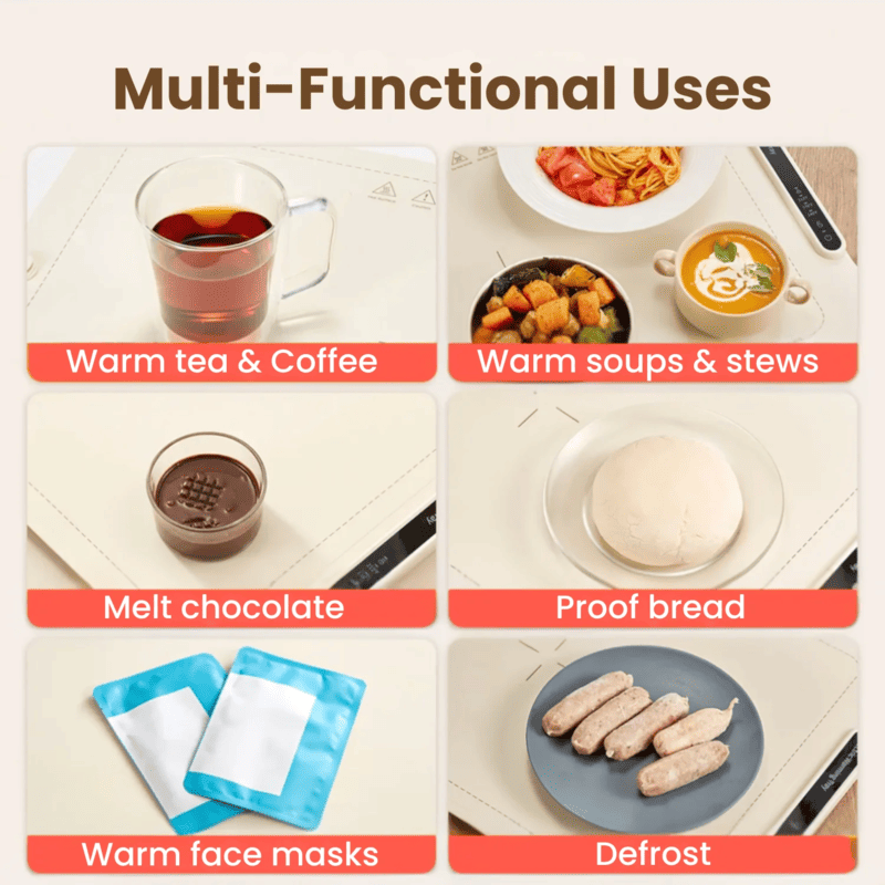 Electric Heating Plate Food Warmer for Kitchen and Dining Table - Image 9