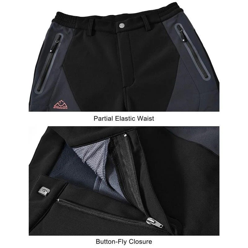 Winter Fleece Lined Waterproof Tactical Cargo Pants for Men - Image 6