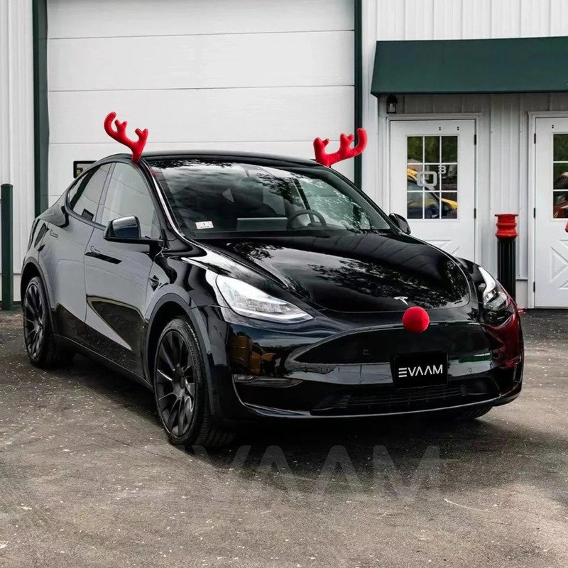 Christmas Cute Reindeer Car Antler Decoration Set - Image 6