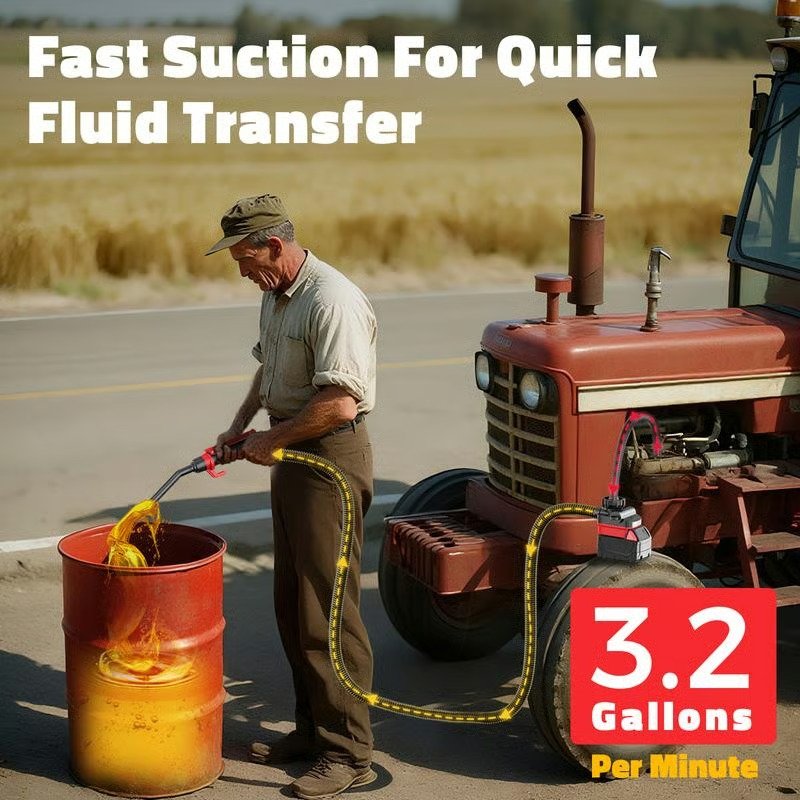 ✅ ⛽ Cordless Fuel Transfer Pump Compatible with DeWalt 20V & Milwaukee 18V Batteries - Image 7