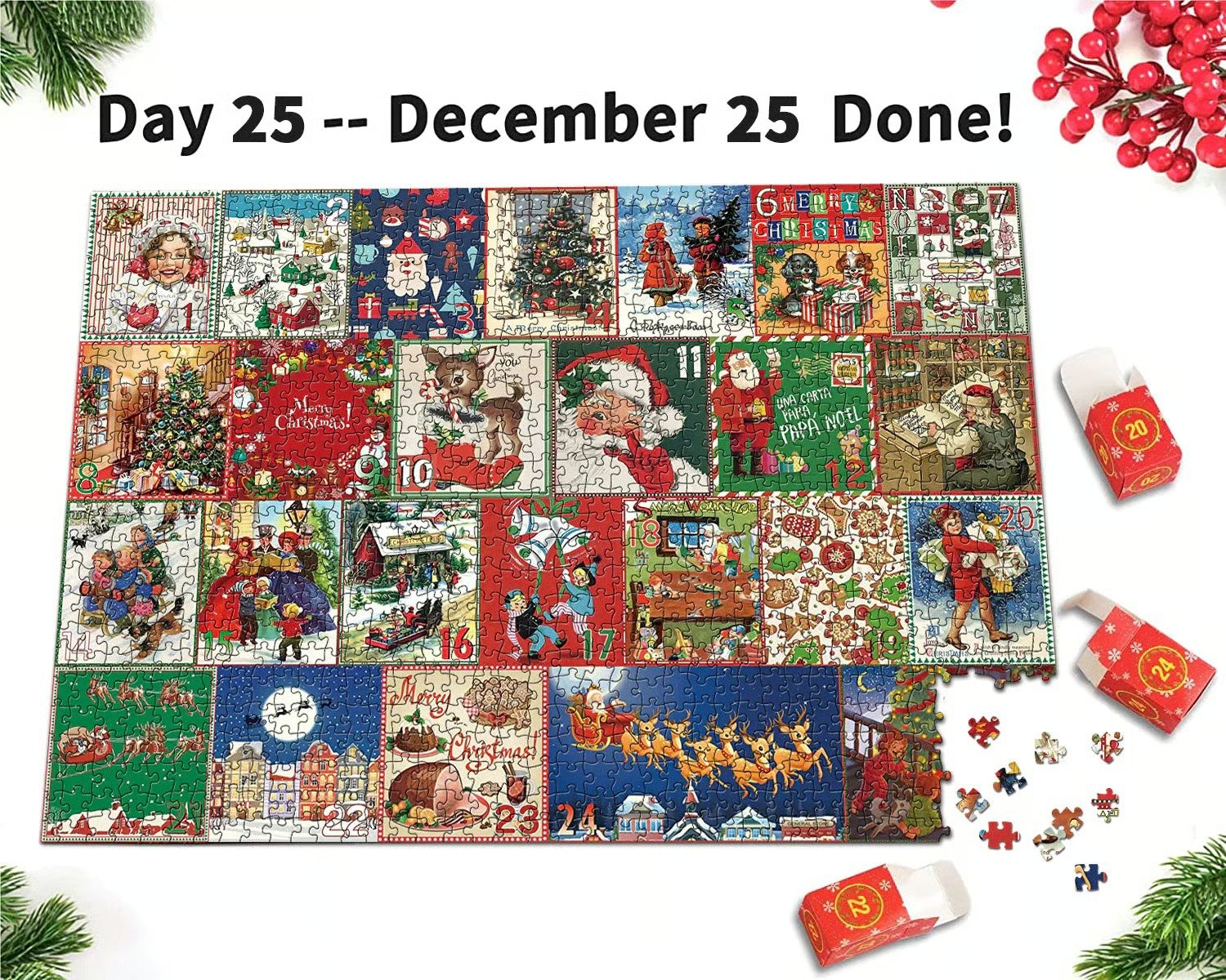 🎄🧩 Piece by Piece to Christmas: 1000pcs Jigsaw Puzzle Advent Calendar - Image 10