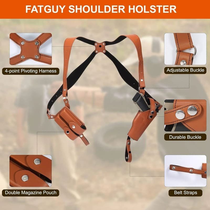 Adjustable Leather Shoulder Holster for Concealed Carry - Image 6