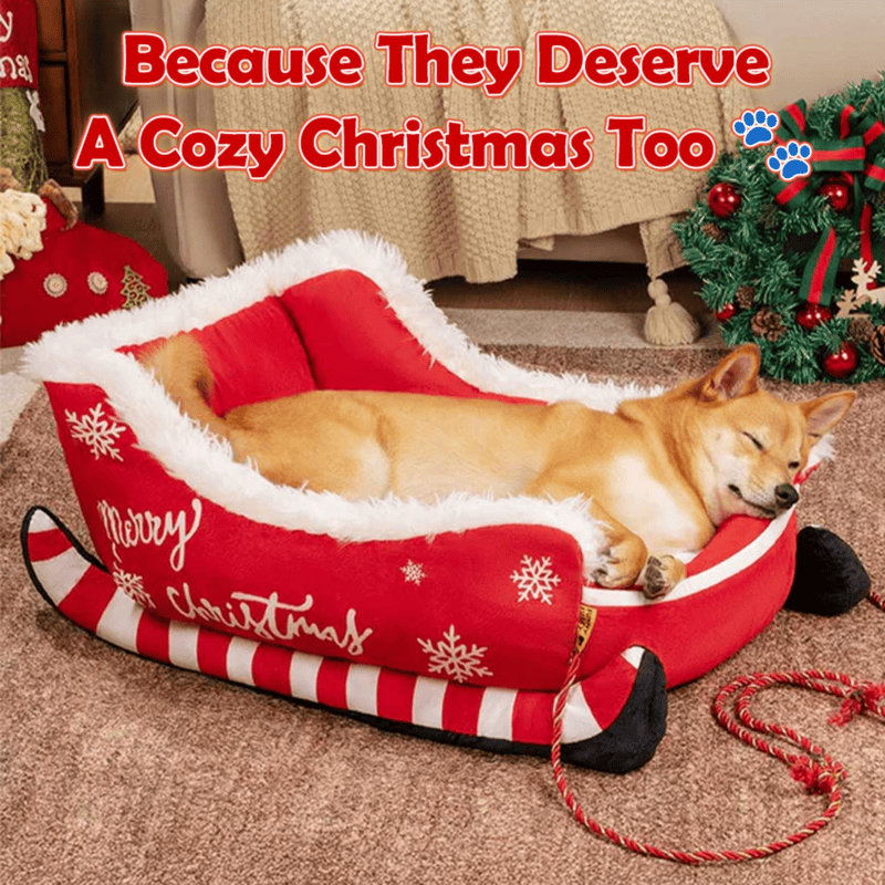 Cozy Pet Bed Christmas Dog Sleigh - Image 6