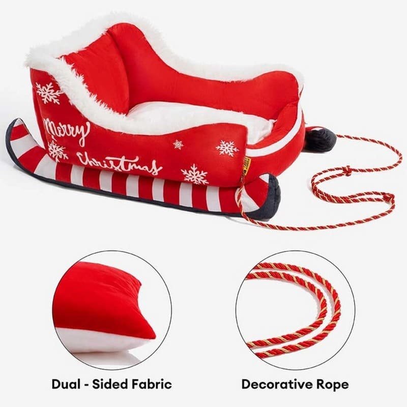 Cozy Pet Bed Christmas Dog Sleigh - Image 5