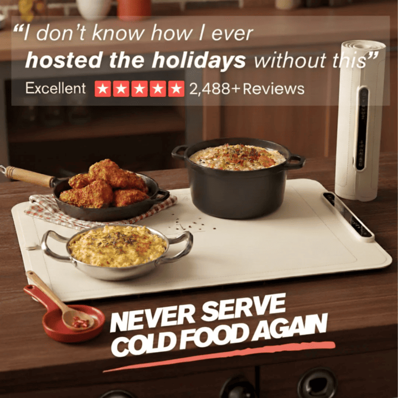 Electric Heating Plate Food Warmer for Kitchen and Dining Table