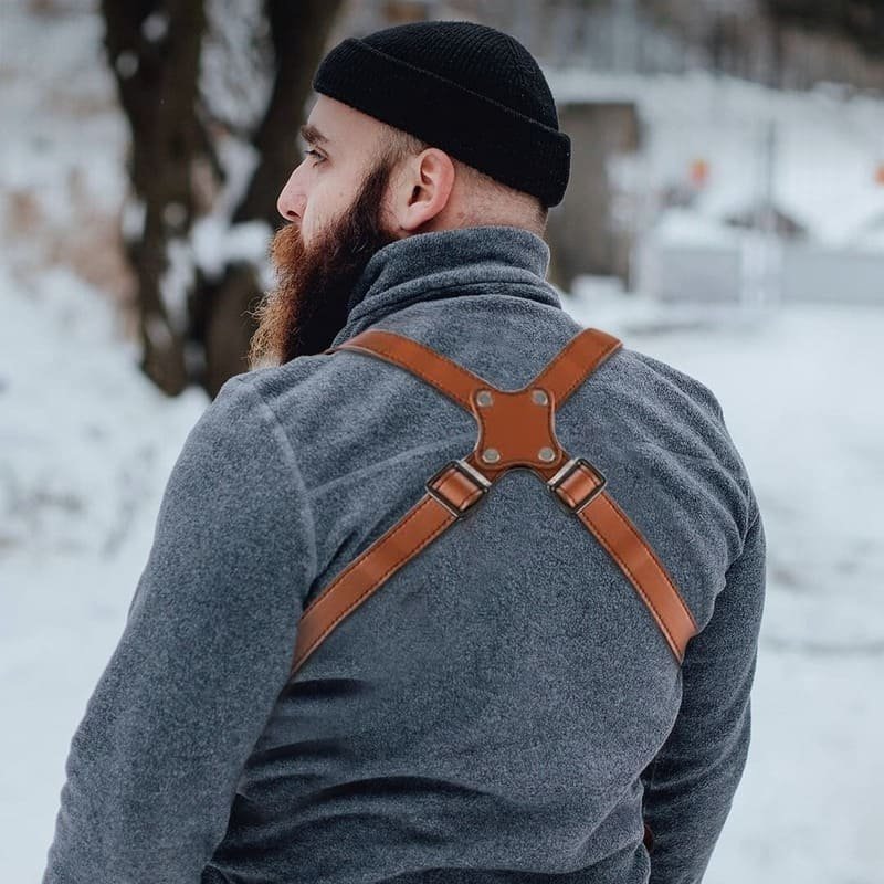 Adjustable Leather Shoulder Holster for Concealed Carry - Image 3