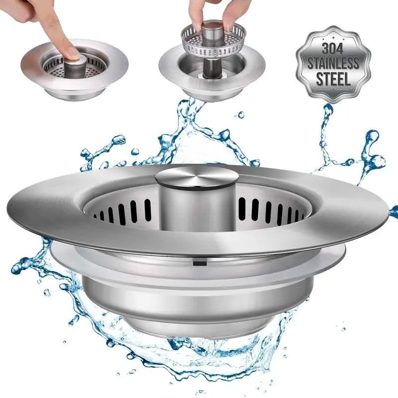 Upgraded 3-in-1 Anti-Clogging Sink Drain Strainer