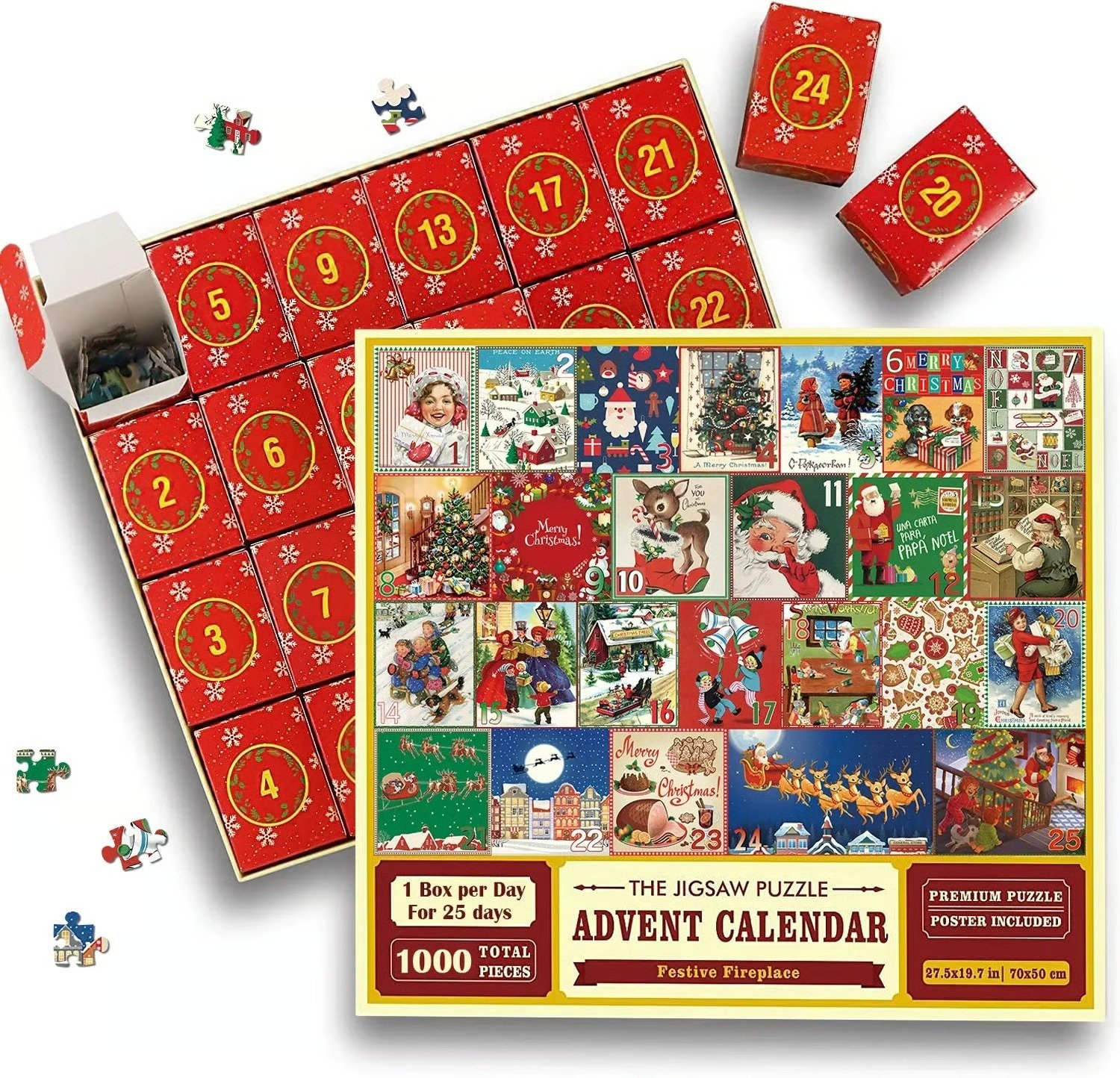 🎄🧩 Piece by Piece to Christmas: 1000pcs Jigsaw Puzzle Advent Calendar - Image 2