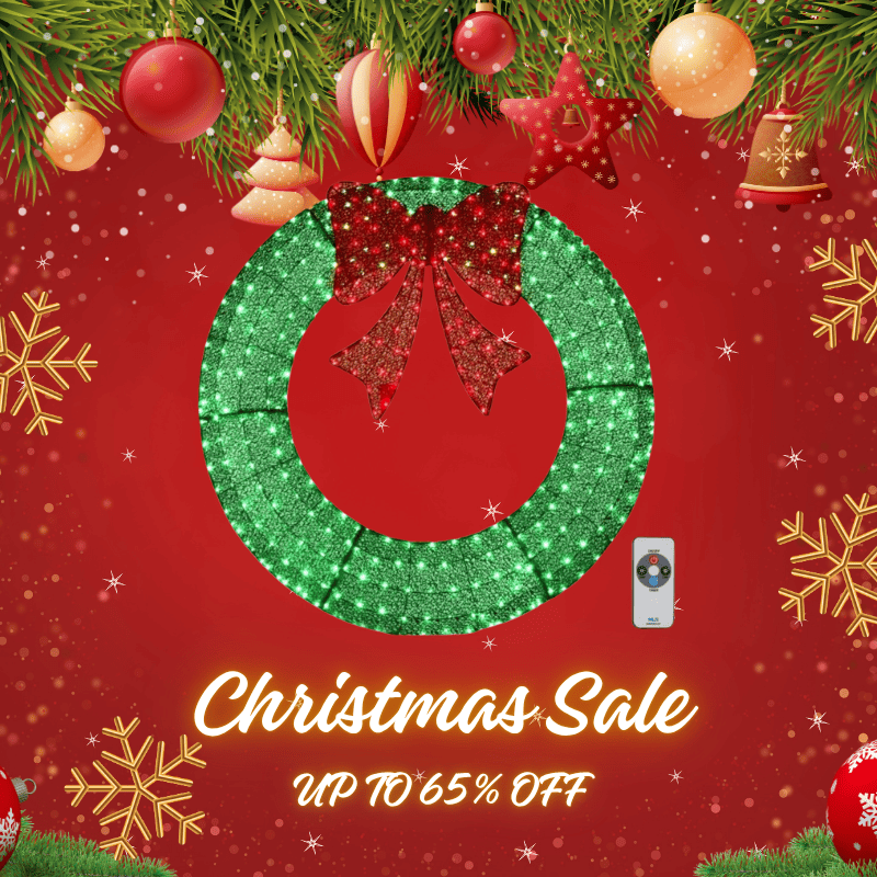 Outdoor Waterproof LED Christmas Wreath Decoration