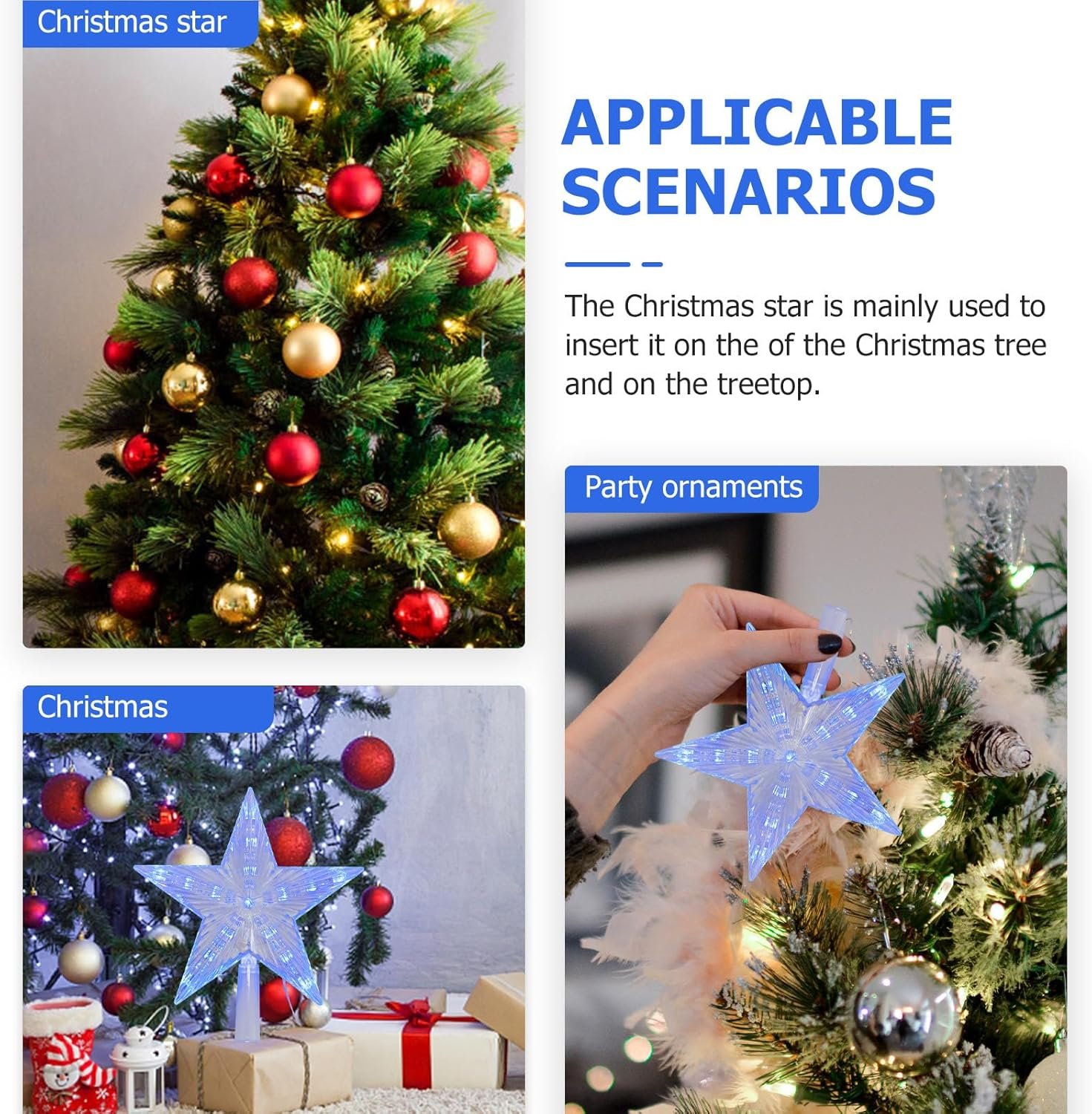 LED Christmas Glowing Tree Star Topper - Image 6