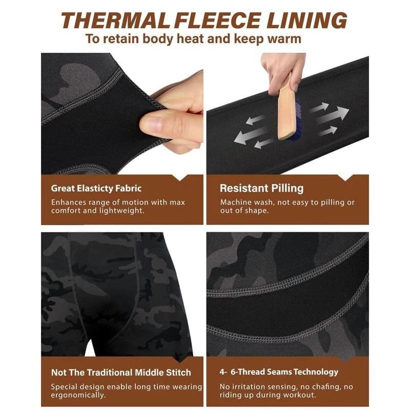 Heat Retention Men's Fleece Lined Thermal Set - Image 4