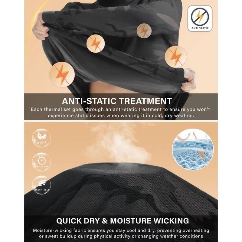 Heat Retention Men's Fleece Lined Thermal Set - Image 5