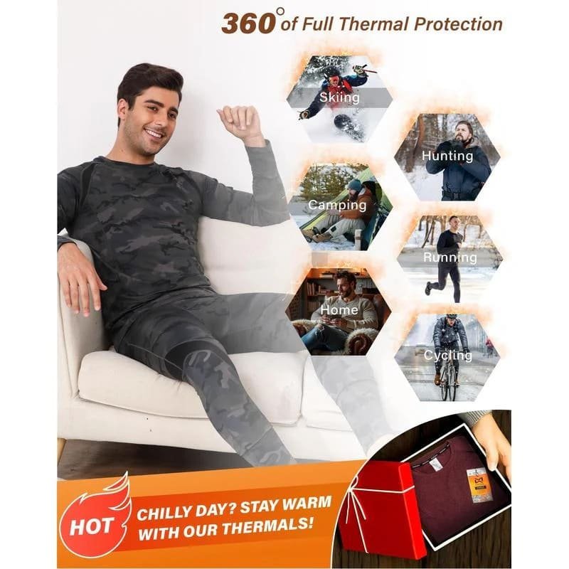 Heat Retention Men's Fleece Lined Thermal Set - Image 7