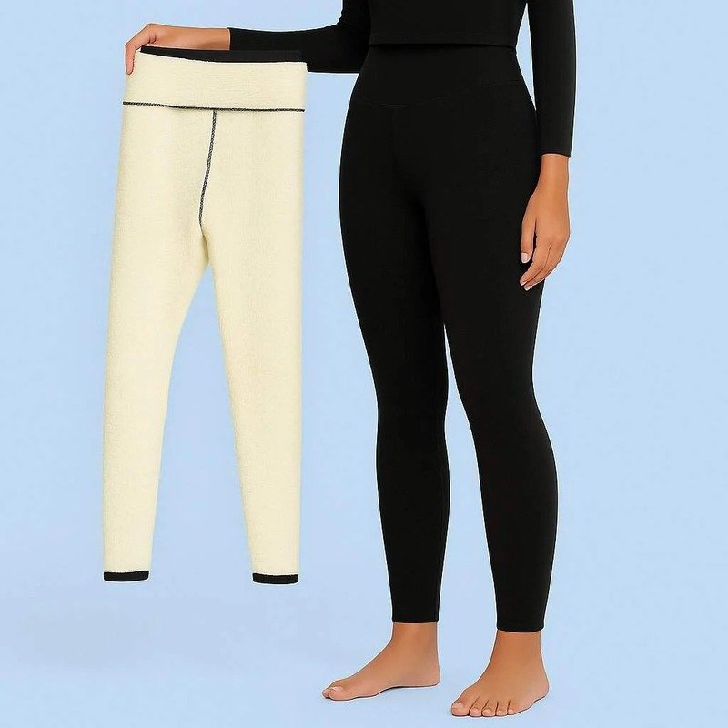 Women's Winter Warm High Waisted Fleece Leggings - Image 5