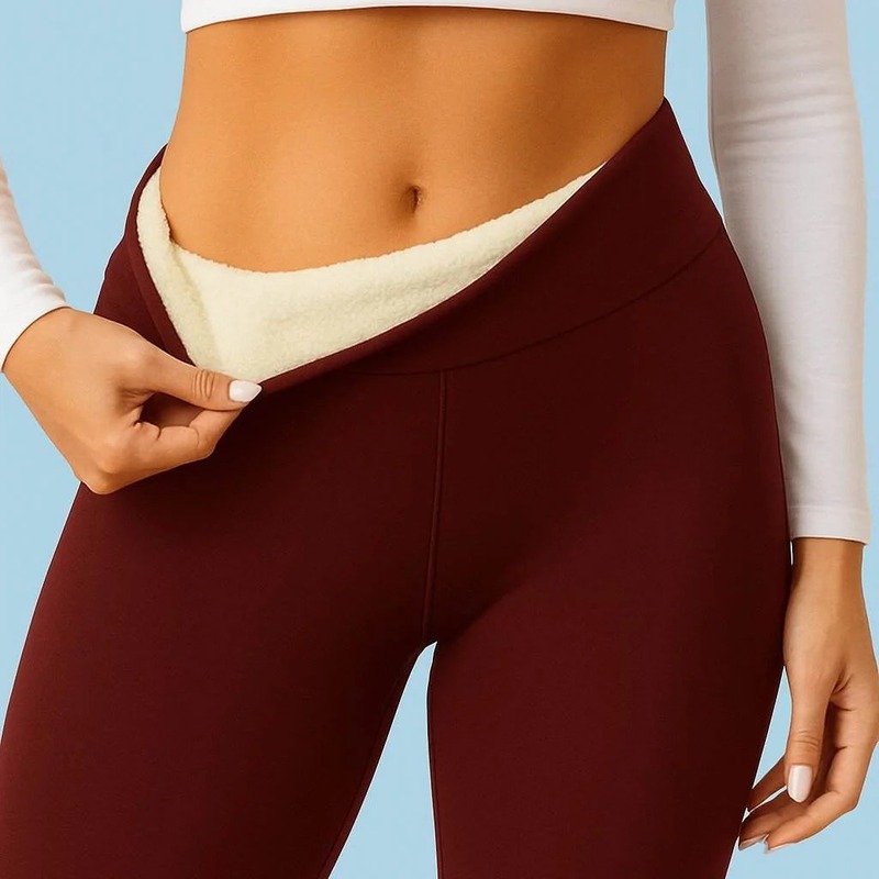Women's Winter Warm High Waisted Fleece Leggings - Image 9