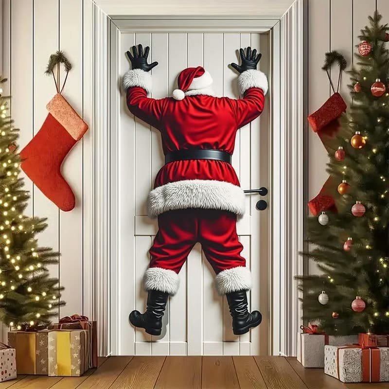 Christmas Santa Door Decoration Banner for Front Door
