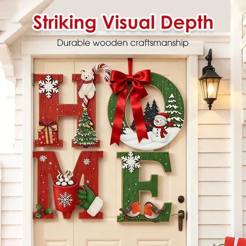 Christmas Wooden Wall Decor Letter Ornaments