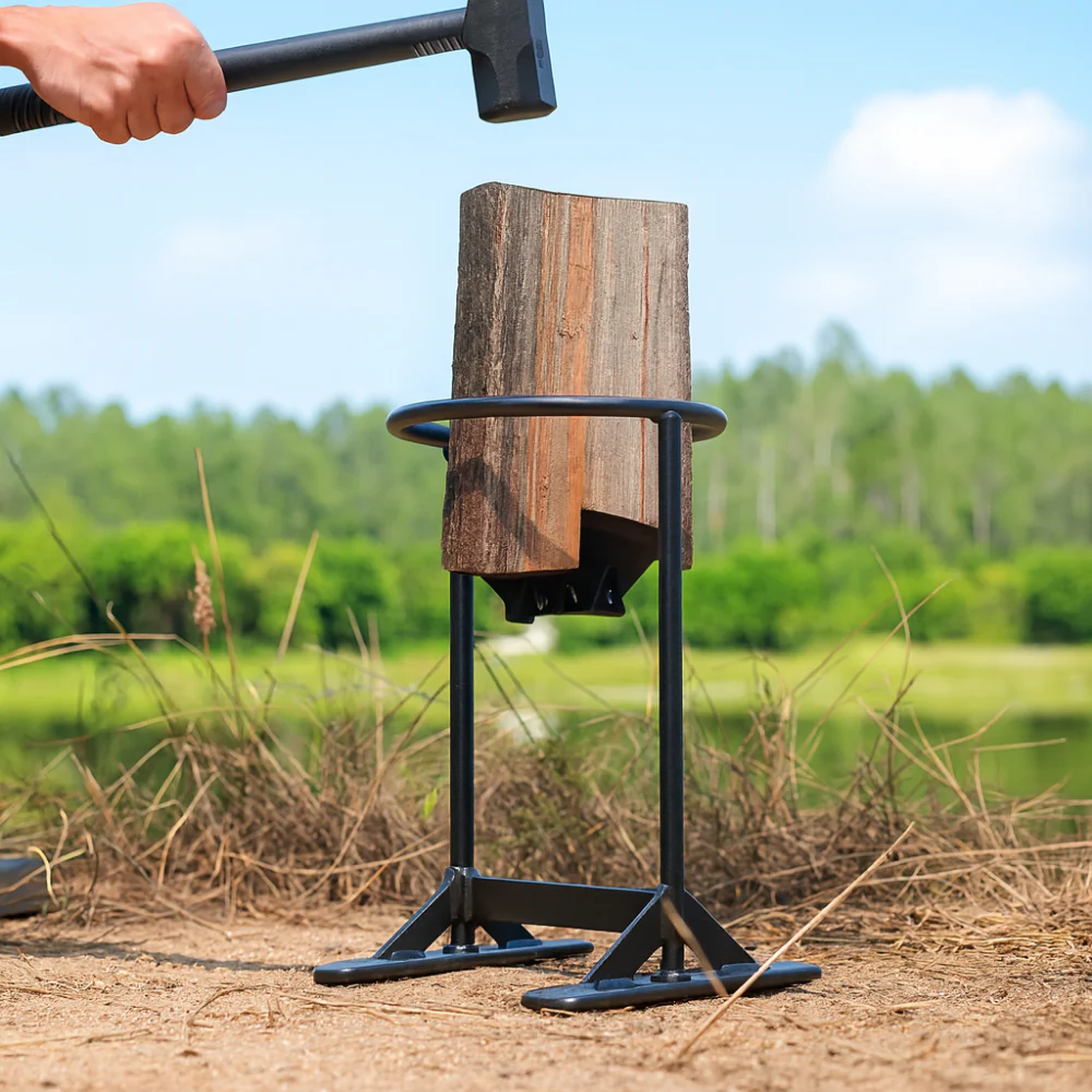 Manual Log Splitter in Manganese Steel: Heavy-Duty & Safe Wood Splitter for Firewood