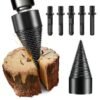 Universal Firewood Splitter Drill Bit Set With 3 Shank Adapters