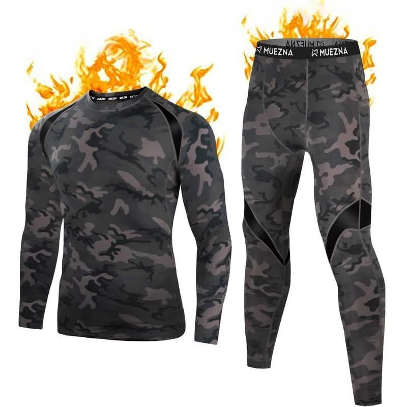 Heat Retention Men's Fleece Lined Thermal Set
