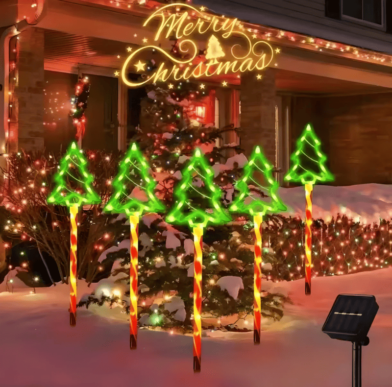 Outdoor Solar Christmas Tree Light for Pathway Decoration
