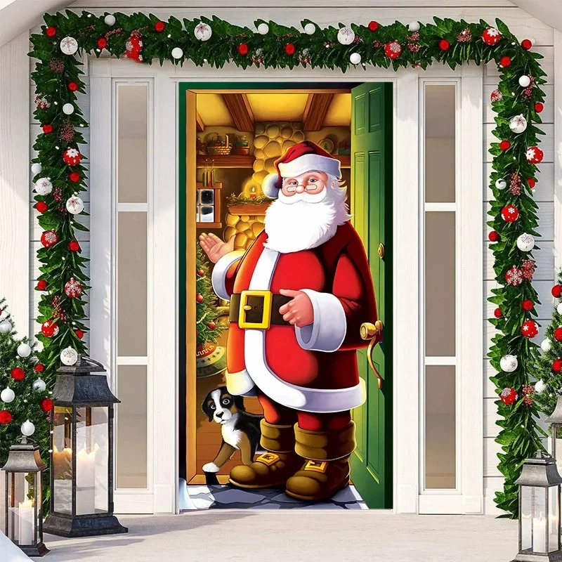 🎅🎄 Christmas Door Cover Decoration: A Perfect Holiday Touch For Every Home!