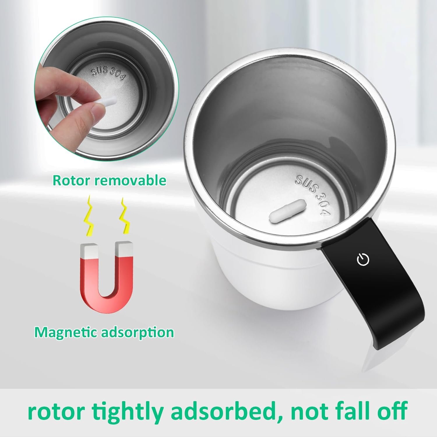 Automatic Stirring Coffee Mug with USB Rechargeable & Magnetic Cup - Image 5