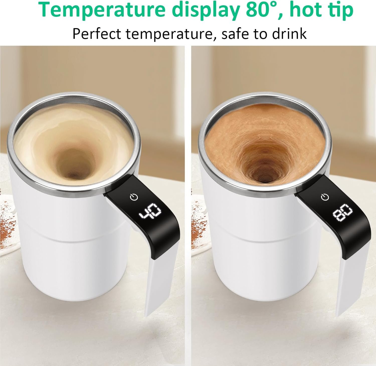 Automatic Stirring Coffee Mug with USB Rechargeable & Magnetic Cup - Image 3