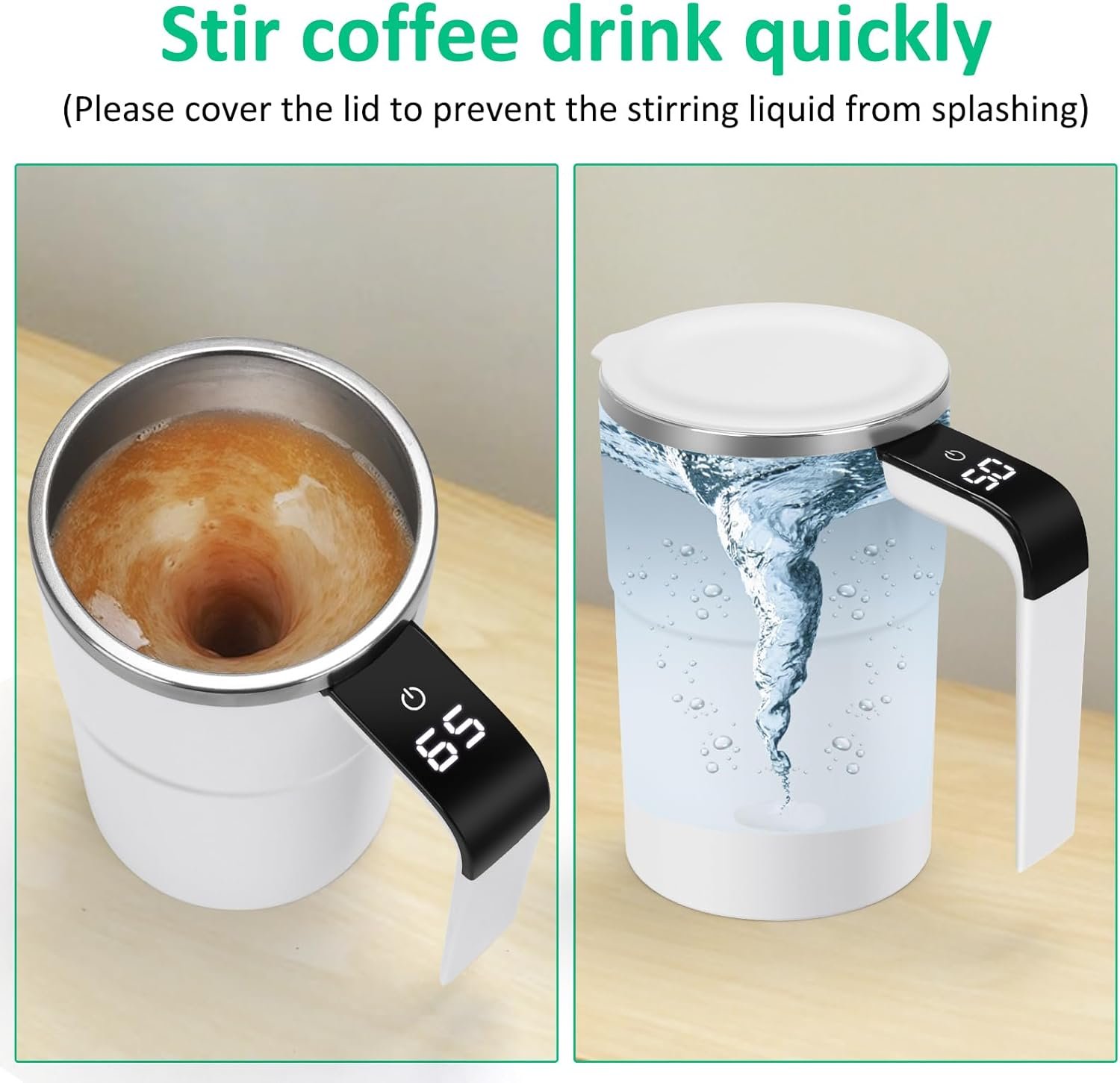 Automatic Stirring Coffee Mug with USB Rechargeable & Magnetic Cup - Image 2
