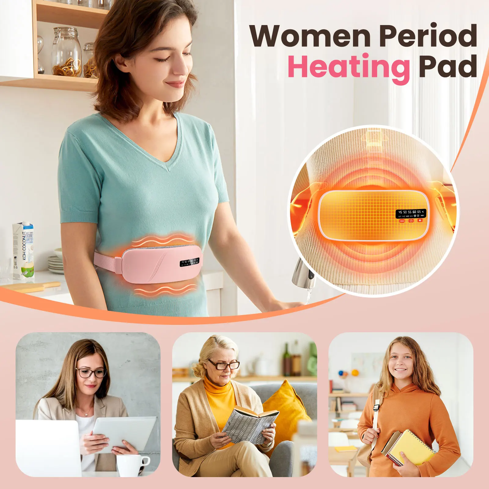 Women’s Period Pain Relief Belt Fast Heating & Massage for Menstrual, Stomach & Back Discomfort - Image 4