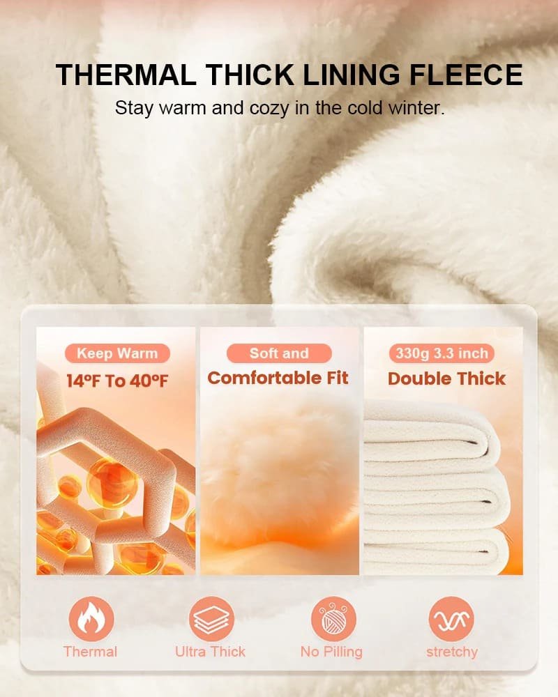 High Waisted Thermal Fleece Lined Leggings for Women - Image 2