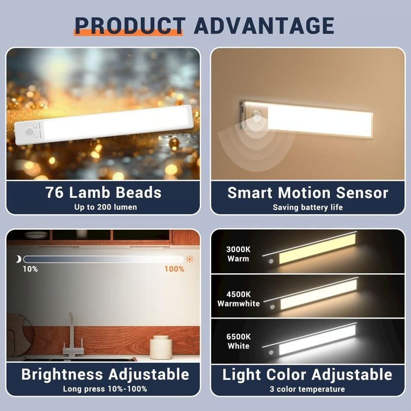 Rechargeable LED Under Cabinet Lights with Motion Sensor - Image 8