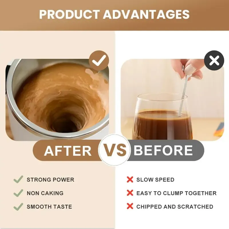 Automatic Stirring Coffee Mug with USB Rechargeable & Magnetic Cup - Image 8