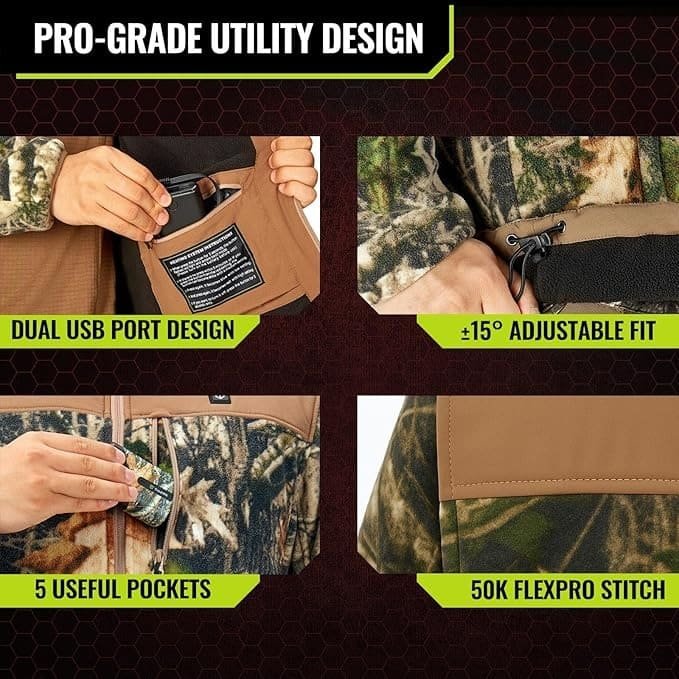 ❄️HOT Winter Sale 50%💃 Lancer Tactical Hunting Jacket Rechargeable Fleece Heated Jacket - Image 6