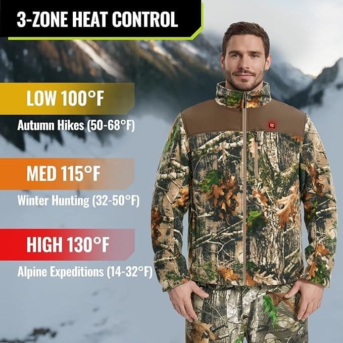 ❄️HOT Winter Sale 50%💃 Lancer Tactical Hunting Jacket Rechargeable Fleece Heated Jacket - Image 3
