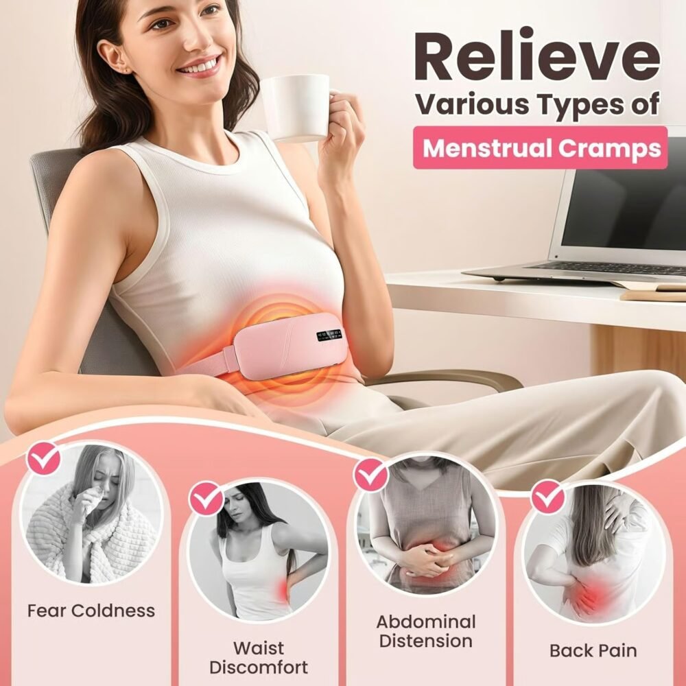 Women’s Period Pain Relief Belt Fast Heating & Massage for Menstrual, Stomach & Back Discomfort