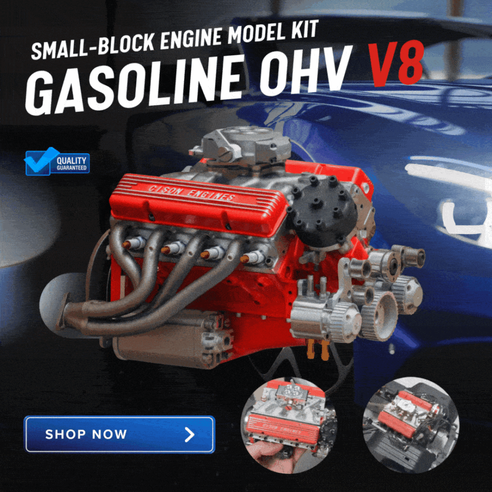 🎉Last Day Promotion 50% OFF🔥Gasoline OHV V8 Small Engine Miniature Model Kit