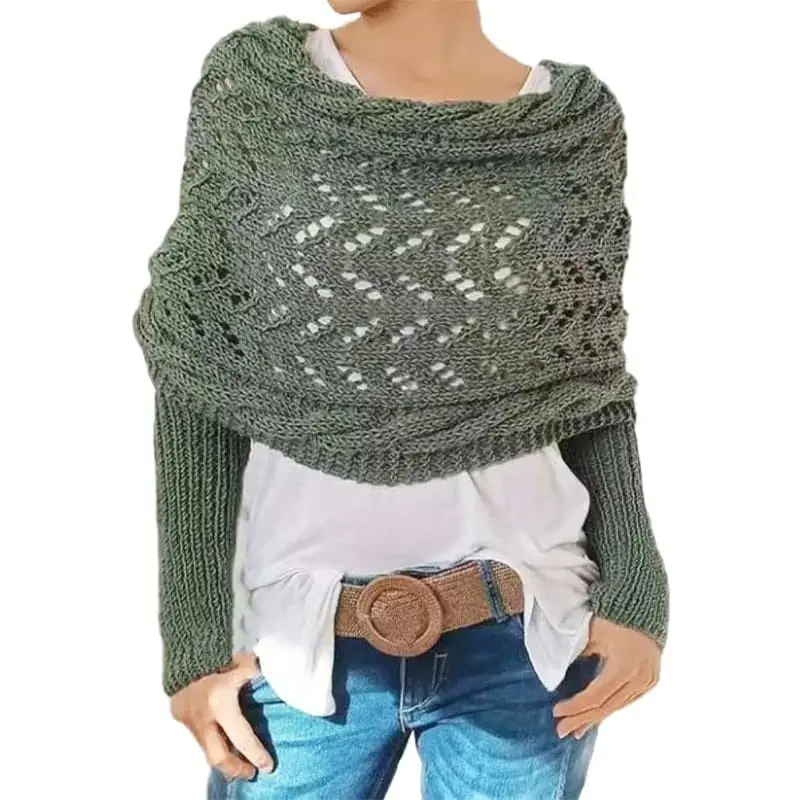 Chic Soft Stretch Knitted Cable Wrap Shrugs
