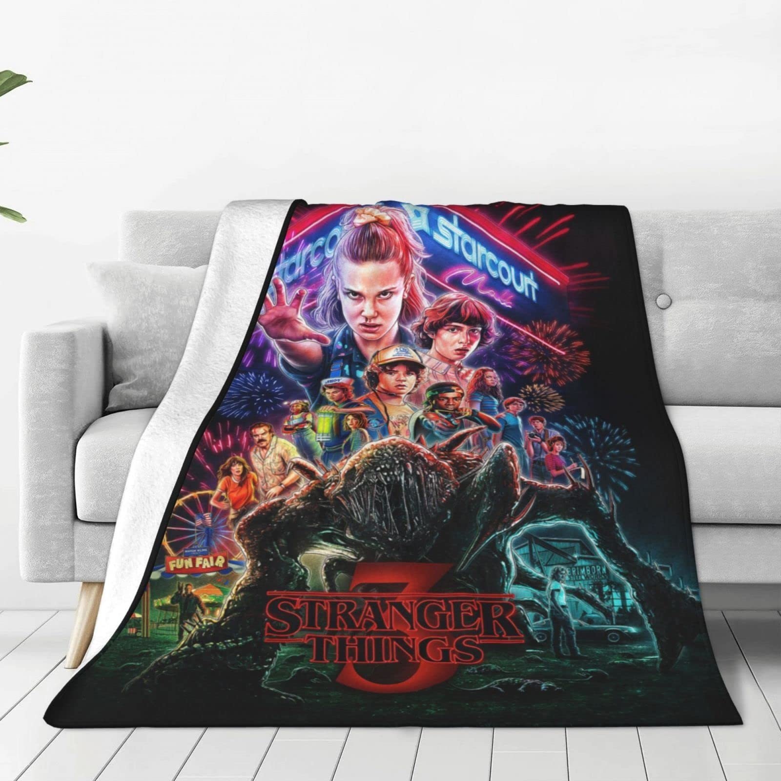 ☠️⛔ 3D Printed Plush Stranger Things Fleece Blanket - Image 4