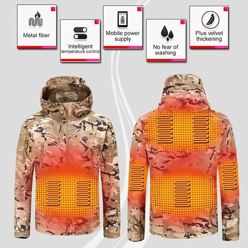☃️❄️Winter Hot Sale 49% OFF🔥Camouflage Electric Waterproof Heated Hooded Jacket for Hunting - Image 3
