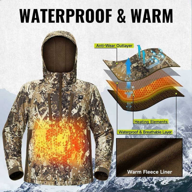 ☃️❄️Winter Hot Sale 49% OFF🔥Camouflage Electric Waterproof Heated Hooded Jacket for Hunting - Image 10