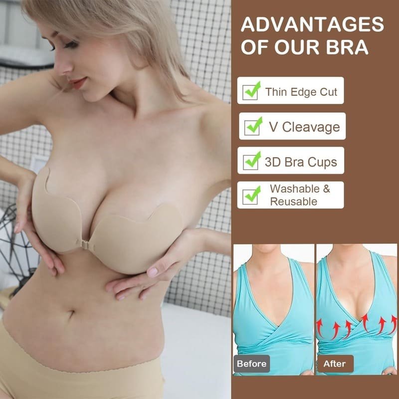 Invisible Adhesive Support Backless Push Up Bra - Image 2