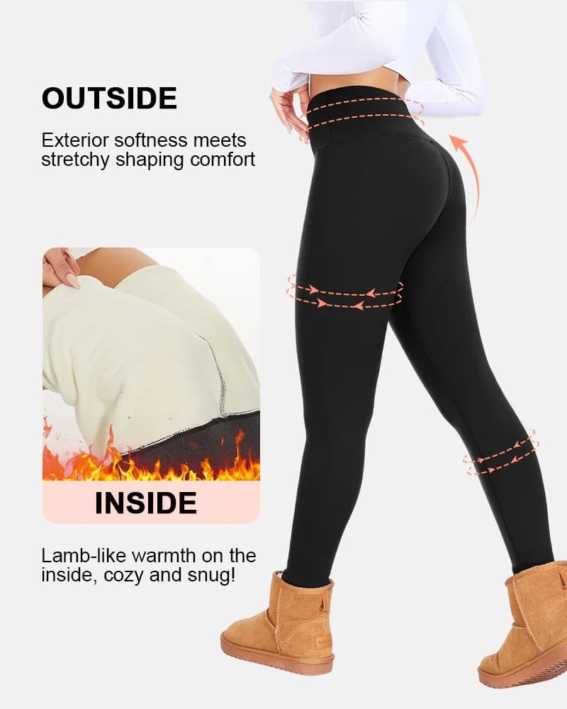 High Waisted Thermal Fleece Lined Leggings for Women - Image 3
