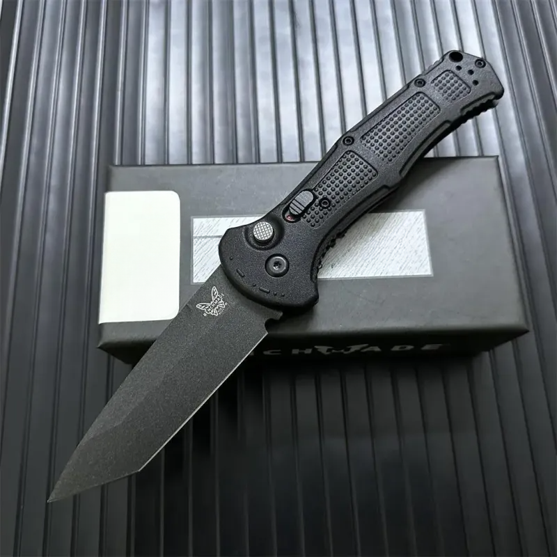 Black/White D2 Plain Edge 3300BK Infidel OTF Automatic Knife - Image 15