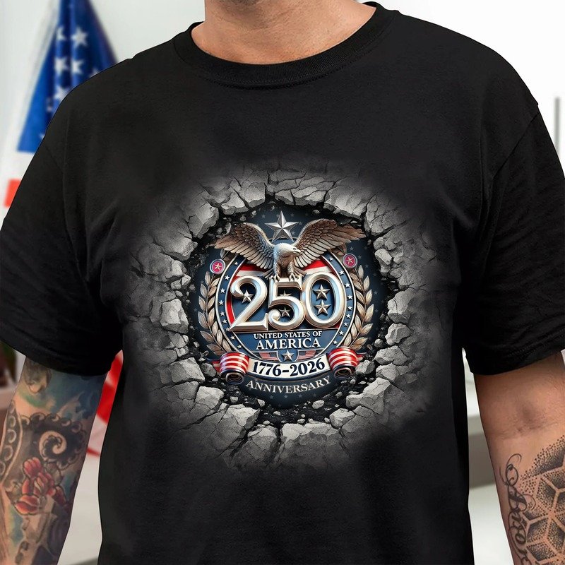 USA Eagles 250th Anniversary Semiquincentennial 1776-2026 Dark Shirt LM32 899049 - Image 2