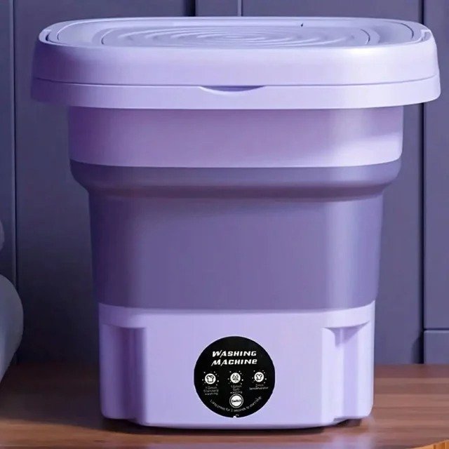 🧺NEW 8L Portable Foldable Mini Washing Machine with Spin Dryer for Socks, Underwear & Baby Clothes💧