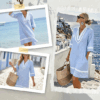 🏖️Summer Sale🔥 Boho V-Neck Short Sleeve Striped Dress