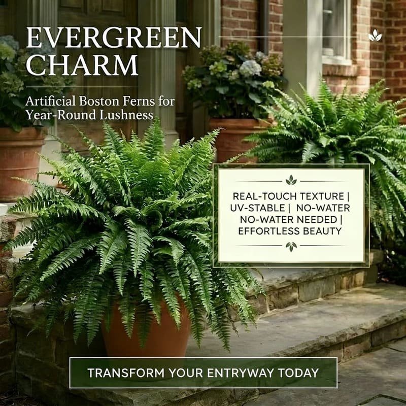 🔥 On Sale Only Today 🌱 UV Resistant Ferns Artificial Plants Large for Planters, Office & Home Decor, Outdoor & Indoor - Image 2