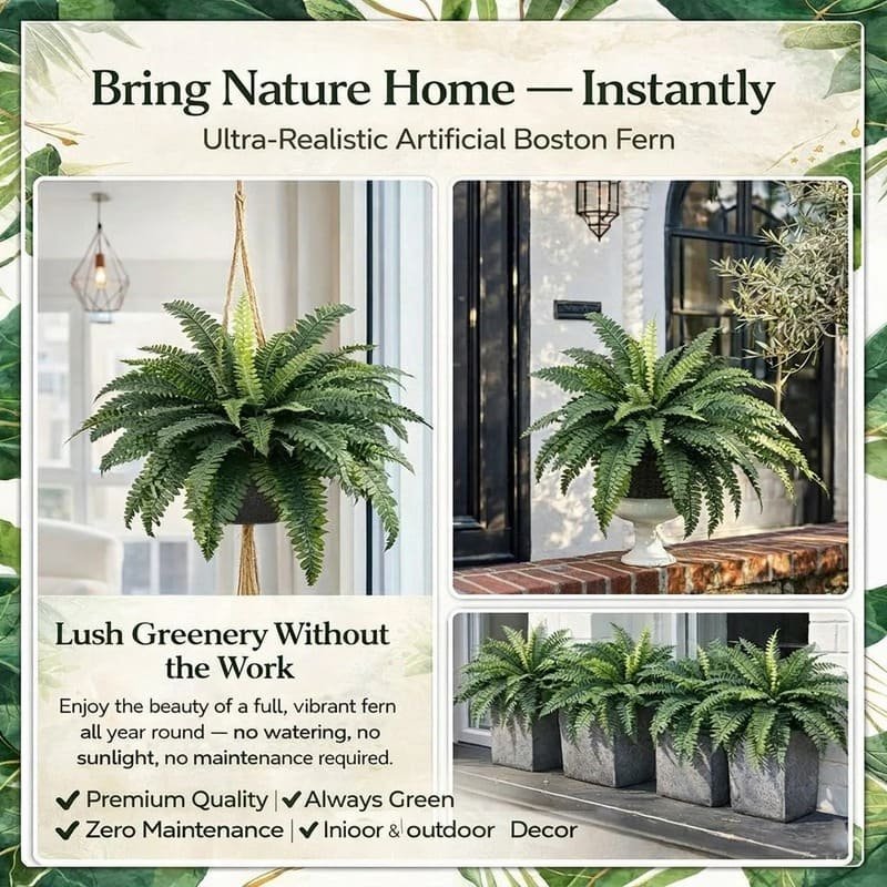 🔥 On Sale Only Today 🌱 UV Resistant Ferns Artificial Plants Large for Planters, Office & Home Decor, Outdoor & Indoor - Image 3